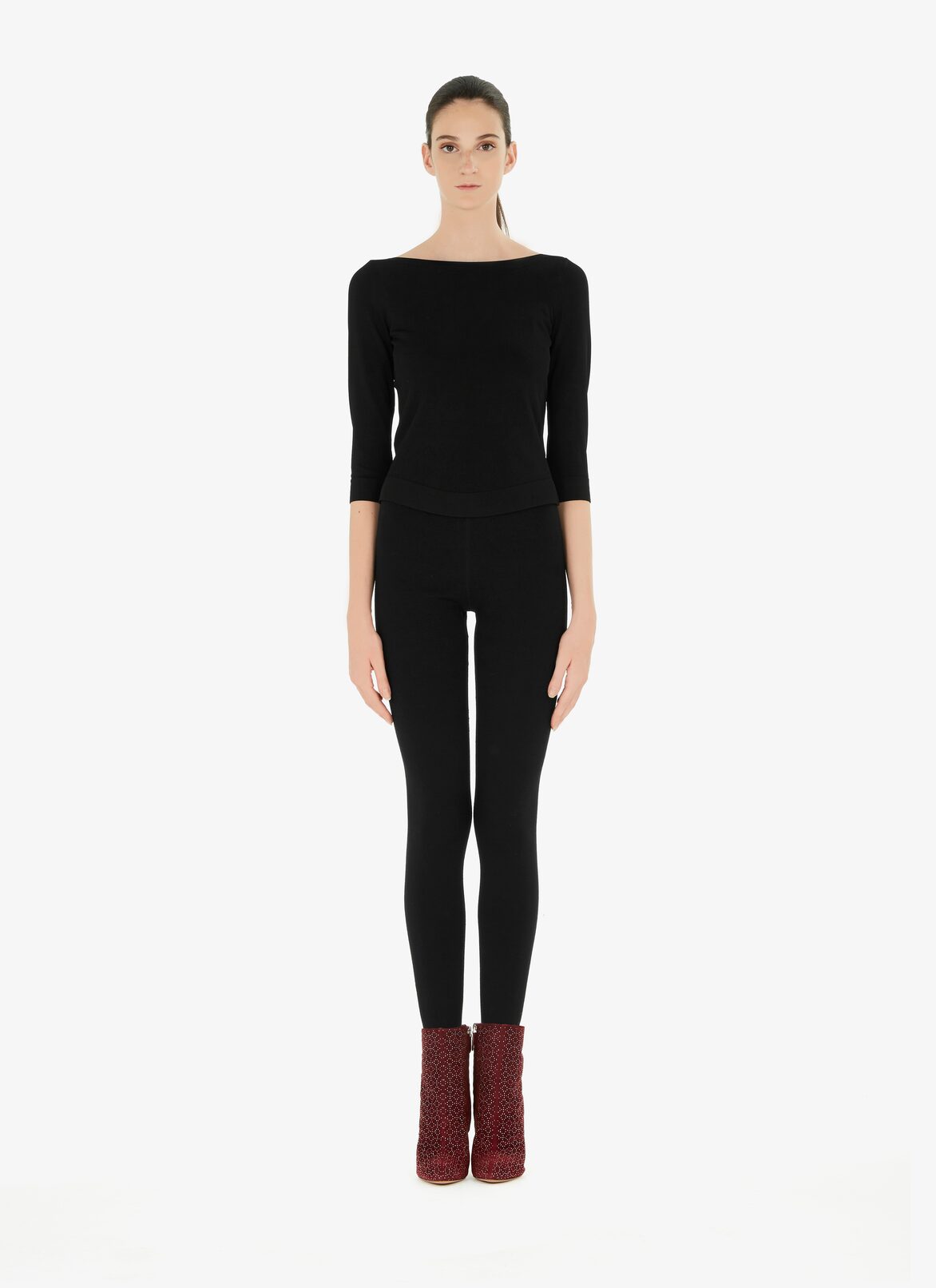 STILETTO ANKLE BOOTS  ALAÏA BLACKCURRANT STILETTO ANKLE BOOTS